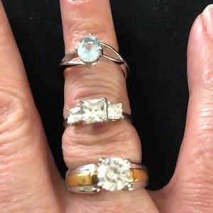 3size9 rings bad heart ankle bracelet